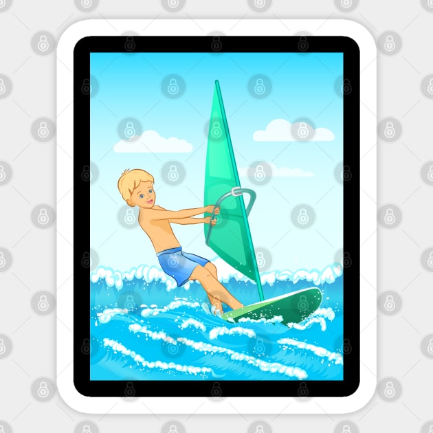 Surfer Boy Sticker by designbek